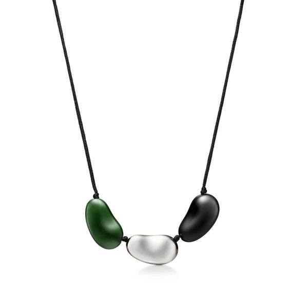 Collier Bean Elsa Peretti en argent et bois japonais recouvert de laque Tiffany & Co.