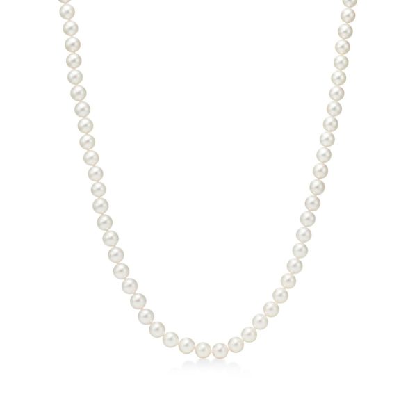 Collier Tiffany Essential Pearls, perles d’Akoya, fermoir en or blanc 18 carats – Size 18 in Tiffany & Co.