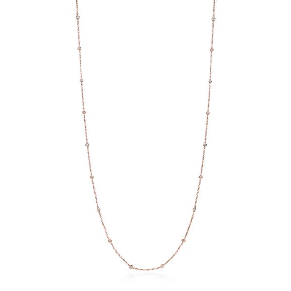Collier à maillons carrés en or rose 18 carats et diamants Tiffany & Co.