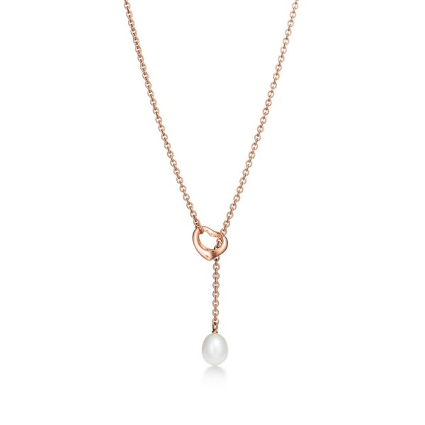 Collier lasso Open Heart en or rose 18 carats et perle d’eau douce Tiffany & Co.