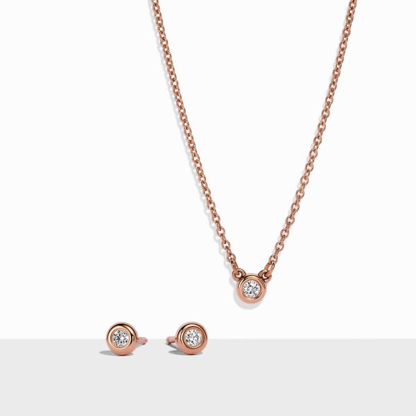 Elsa Peretti: Diamonds by the Yard Parure pendentif et boucles d'oreilles en Or rose 18 carats Tiffany & Co.