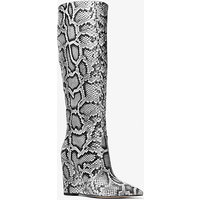 MK Botte Isra à semelle compensée en cuir effet serpent en relief – NOIR(NOIR) – Michael Kors