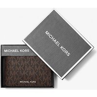 MK Portefeuille compact Harrison à logo avec porte-cartes – Marron/Noir(MARRON) – Michael Kors