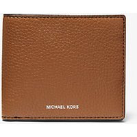 MK Portefeuille compact Hudson en cuir grainé – VALISE(MARRON) – Michael Kors