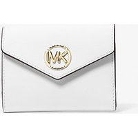 MK Portefeuille enveloppe à trois volets Carmen de taille moyenne en cuir saffiano - BLANC OPTIQUE(BLANC) - Michael Kors luxe