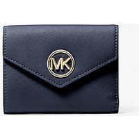 MK Portefeuille enveloppe à trois volets Carmen de taille moyenne en cuir saffiano - BLEU MARINE(BLEU) - Michael Kors luxe