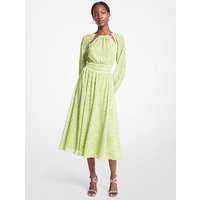 MK Robe mi-longue en crêpe georgette à imprimé zébré - BRT LIMEADE - Michael Kors luxe