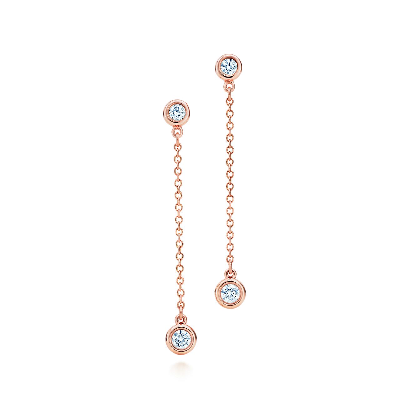 Pendants d'oreilles Diamonds by the Yard par Elsa Peretti en or rose 18 cts Tiffany & Co.