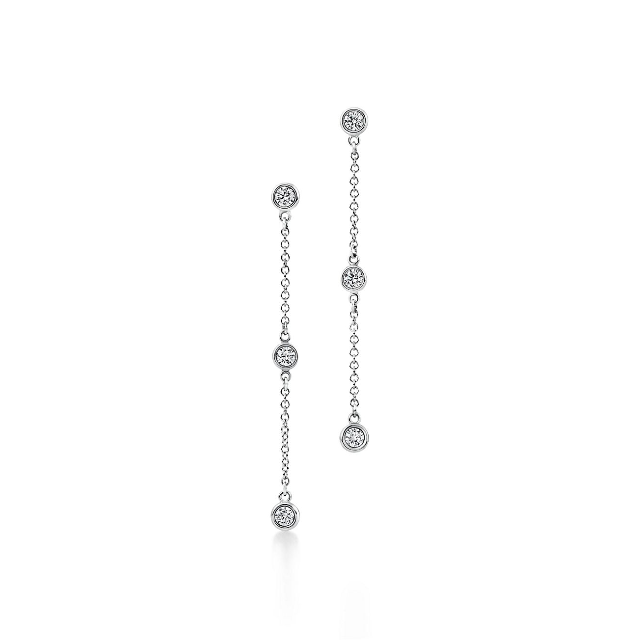 Pendants d'oreilles Diamonds by the Yard par Elsa Peretti en platine 950 mil Tiffany & Co.