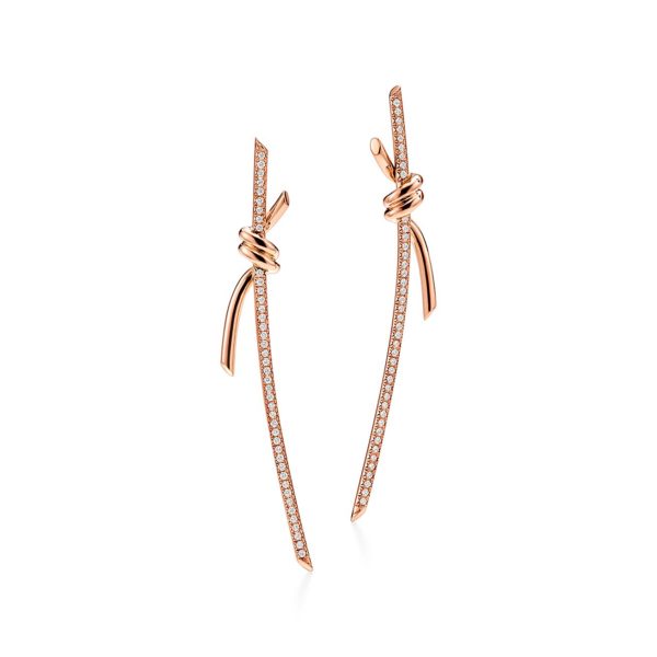 Pendants d’oreilles Tiffany Knot en or rose 18 carats et diamants Tiffany & Co.