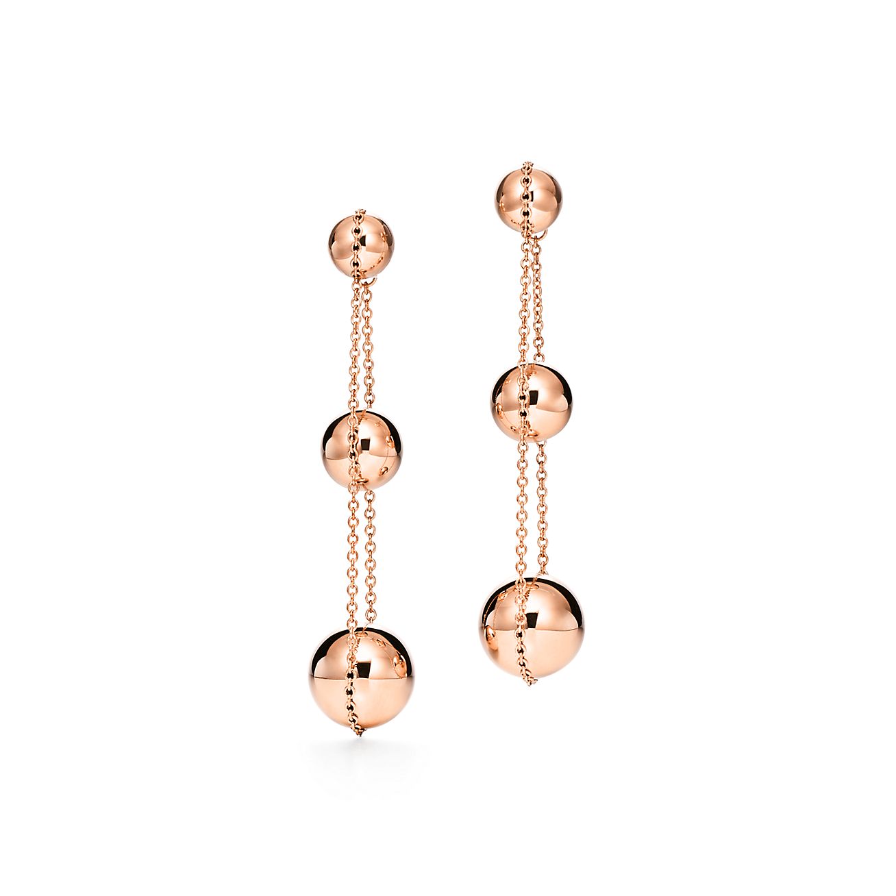 Pendants d'oreilles Triple Tiffany HardWear en or rose 18 carats Tiffany & Co.