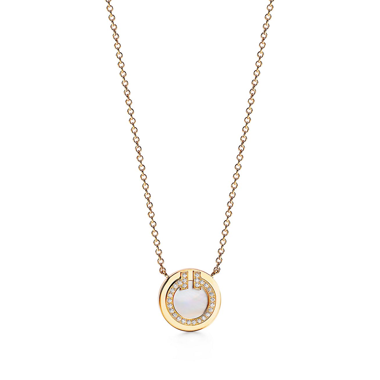 Pendentif Cercle Tiffany T en or 18 carats