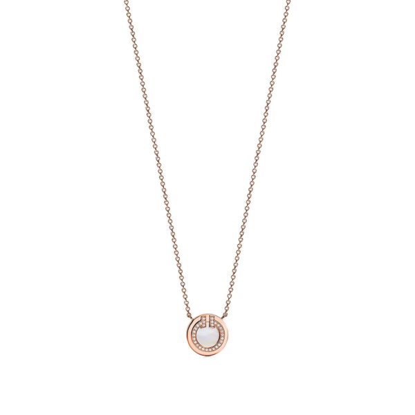 Pendentif Cercle Tiffany T en or rose 18 carats