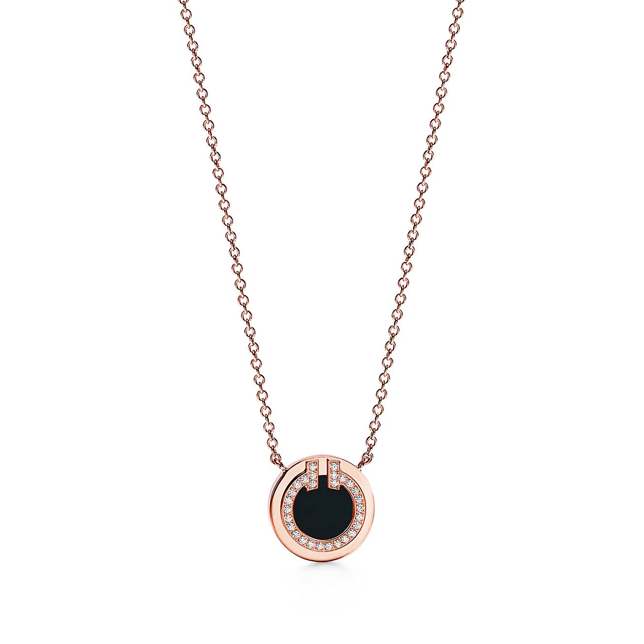 Pendentif Cercle Tiffany T en or rose 18 carats