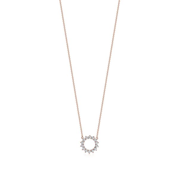 Pendentif Open Circle en or rose 18 carats et diamants Small Tiffany & Co.