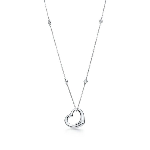 Pendentif Open Heart Diamonds by the Yard Elsa Peretti en argent 925 mil Tiffany & Co.