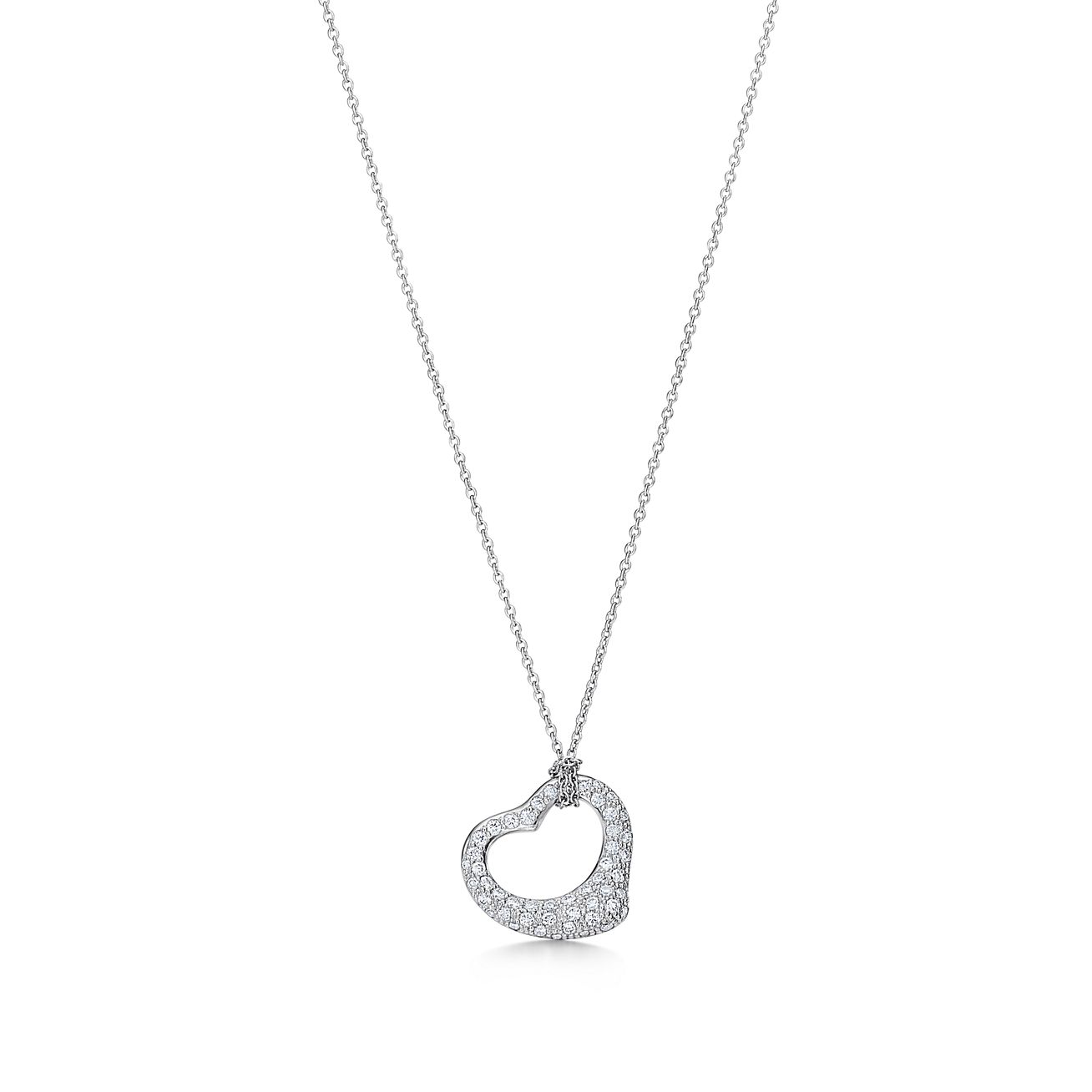 Pendentif Open Heart Elsa Peretti en platine Plusieurs tailles au choix - Size 16 mm Tiffany & Co.