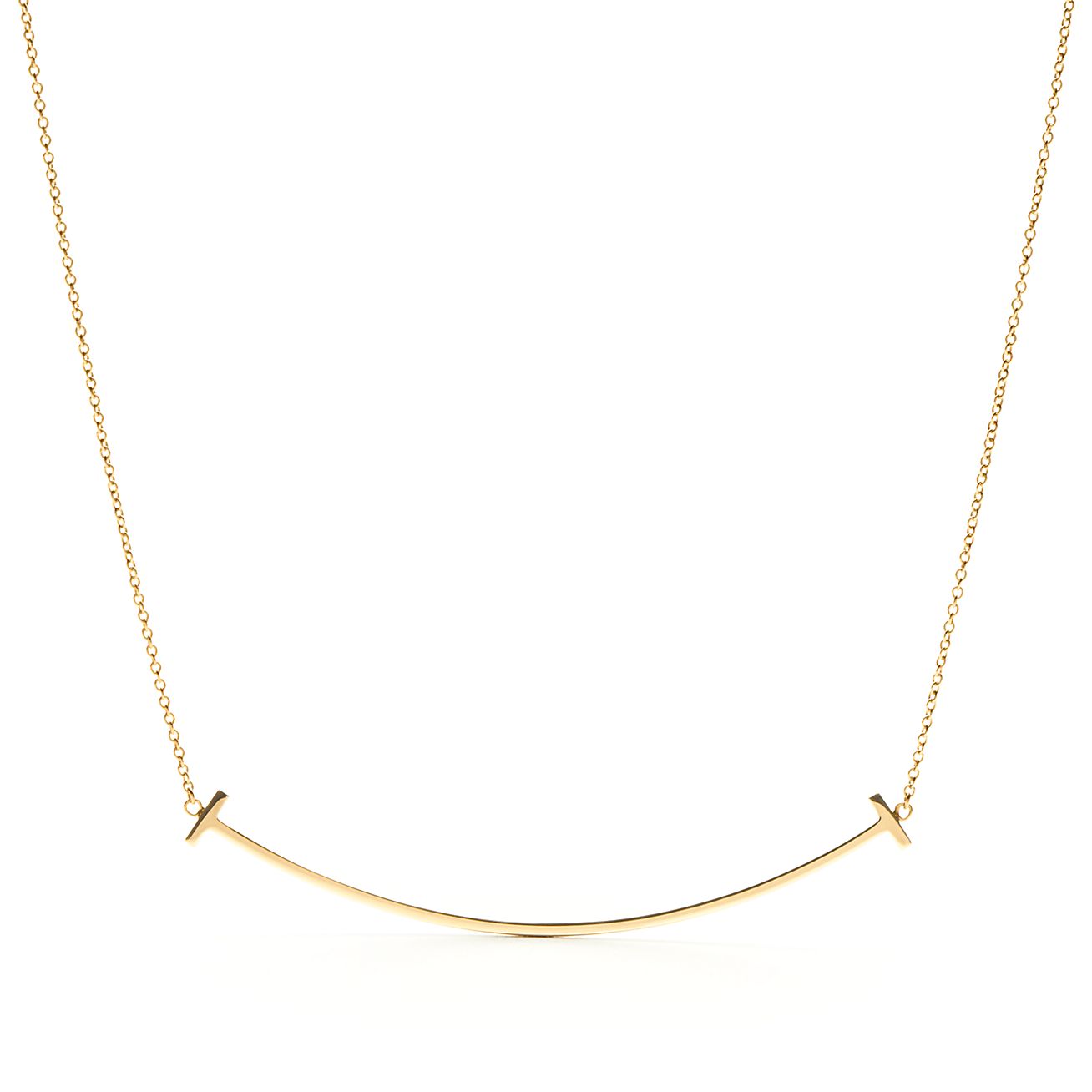 Pendentif Smile Tiffany T en or jaune 18 carats Large Tiffany & Co.