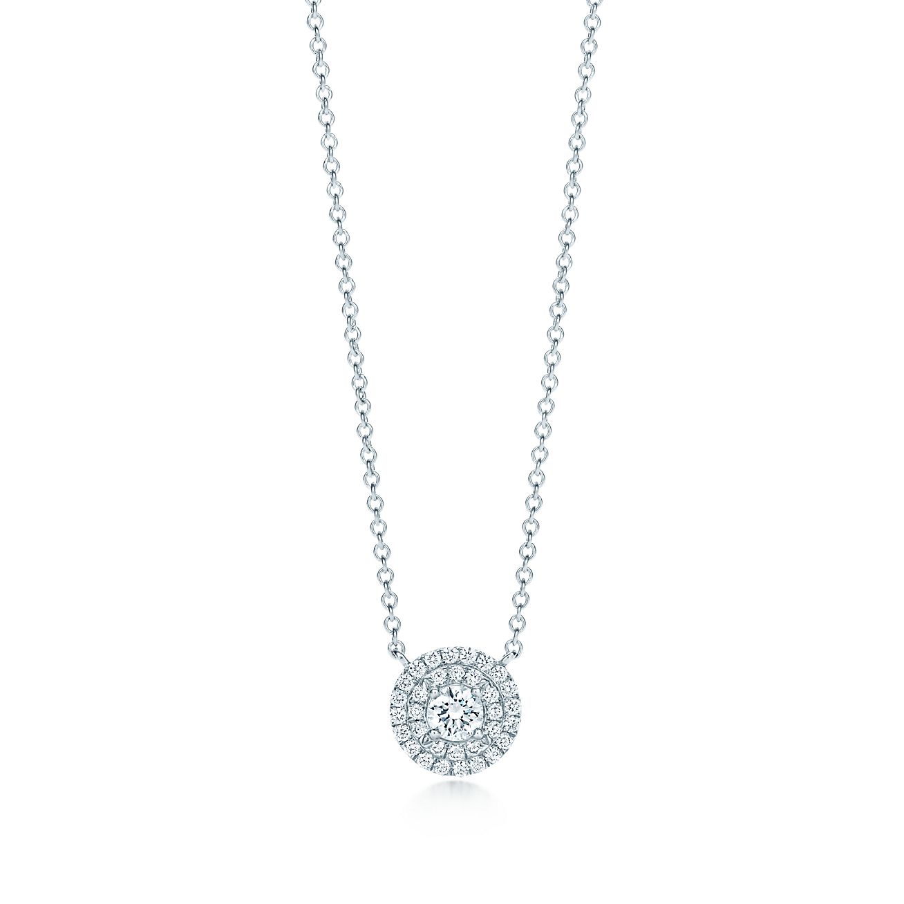 Pendentif Tiffany Soleste en platine 950 mil et diamants ronds taille brillant Tiffany & Co.