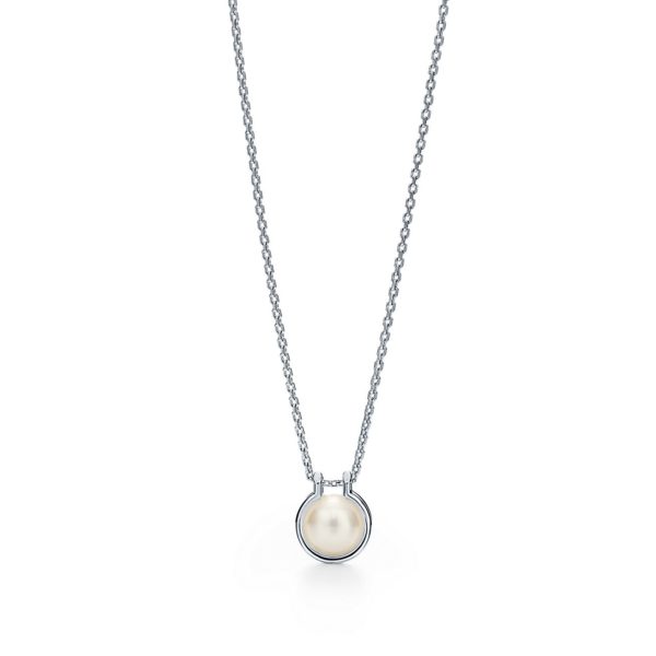 Pendentif à maillons Tiffany HardWear en perle et argent 40,6-45,7 cm Tiffany & Co.
