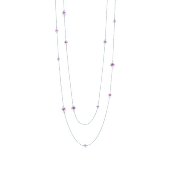 Sautoir clairsemé Color by the Yard en argent et saphirs roses Tiffany & Co.
