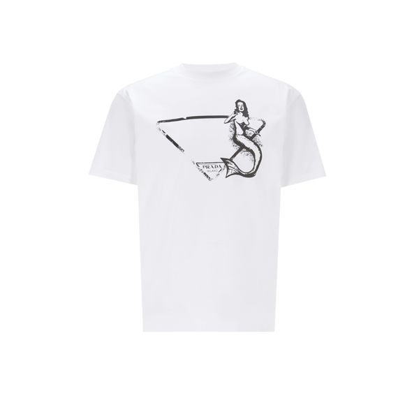 T-shirt imprimé en coton – Prada