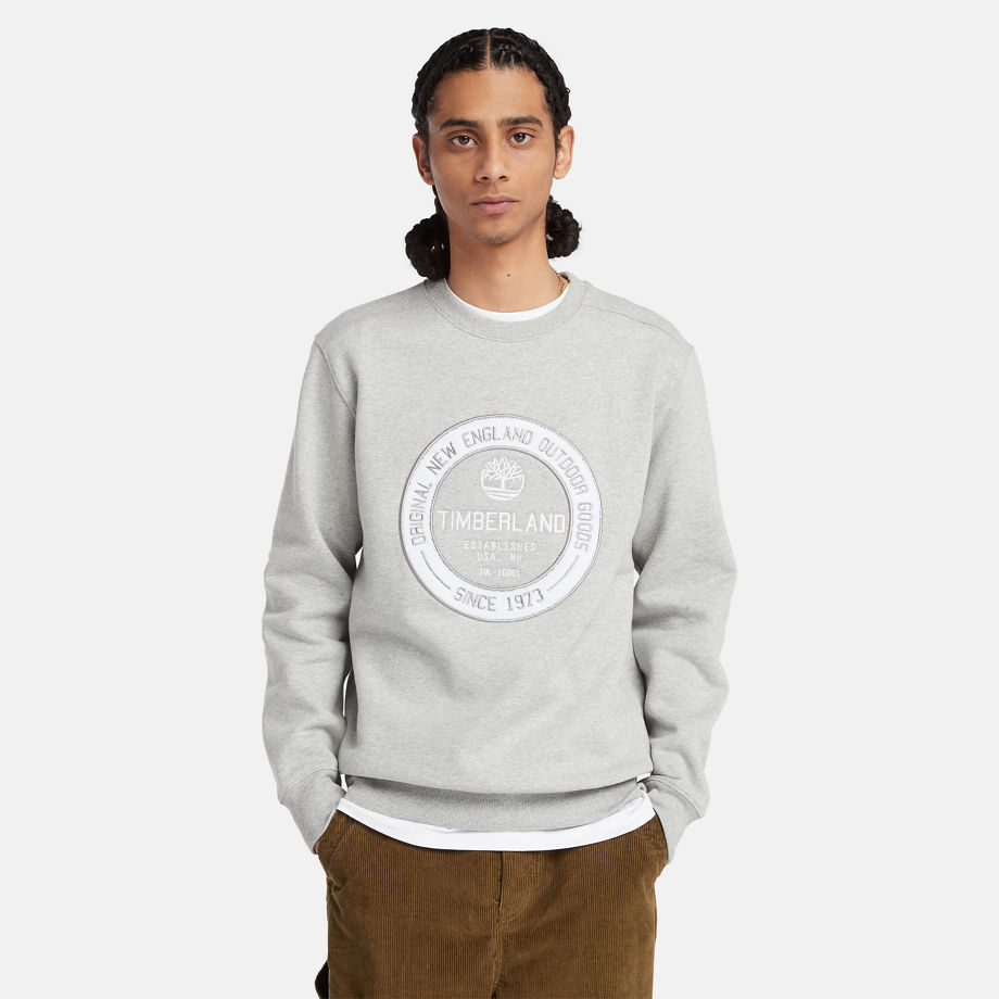 Timberland Sweat-shirt À Col Rond Elevated Brand Carrier Pour Homme En Gris Gris