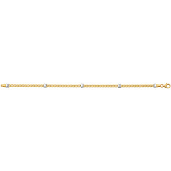 Bracelets Brillaxis  Bracelet maille marine or jaune motifs or blanc - Brillaxis