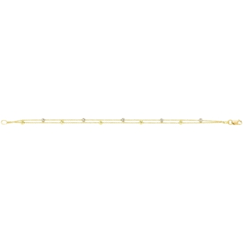 Bracelets Brillaxis  Bracelet  boules striées 2 ors - Brillaxis