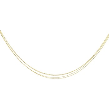 Collier Brillaxis  Collier  multi-rangs mailles forçat cubes  or 9 carats - Brillaxis
