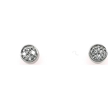 Boucles oreilles Brillaxis  Boucles d'oreilles or blanc diamants pavé - Brillaxis