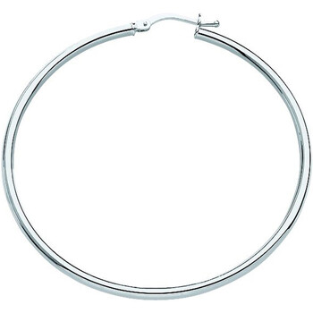 Boucles oreilles Brillaxis  Boucles d'oreilles créoles or blanc 18 carats 45 mm - Brillaxis