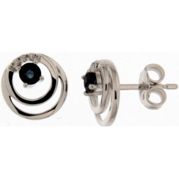 Boucles oreilles Brillaxis  Boucles d'oreilles  double cercle saphir - Brillaxis