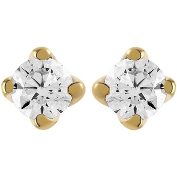 Boucles oreilles Brillaxis  Puces diamants  4 griffes or 18 carats