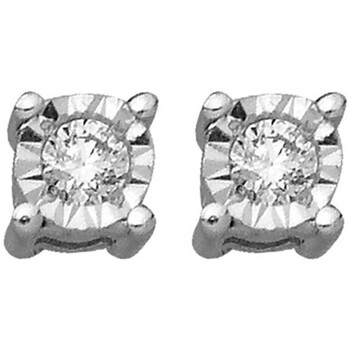 Boucles oreilles Brillaxis  Boucles d'oreilles puces diamants or blanc 18 carats - Brillaxis