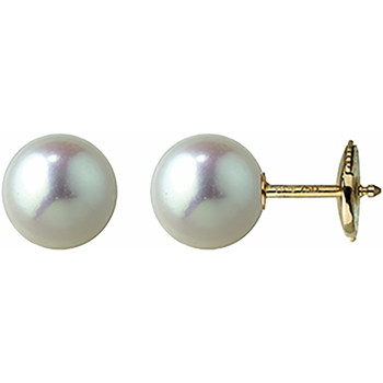 Boucles oreilles Brillaxis  Boucles d'oreilles or perles akoya du japon 8 mm - Brillaxis