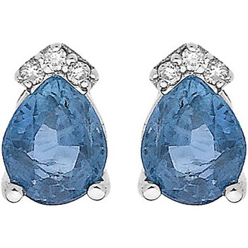 Boucles oreilles Brillaxis  Boucles d'oreilles saphir poire diamants or blanc - Brillaxis
