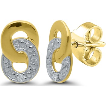 Boucles oreilles Brillaxis  Boucles d'oreilles  cercles entrelacés or  diamant - Brillaxis