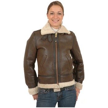 Blouson Schott  Blouson  Bombardier Femme Ref 25781 Marron Foncé