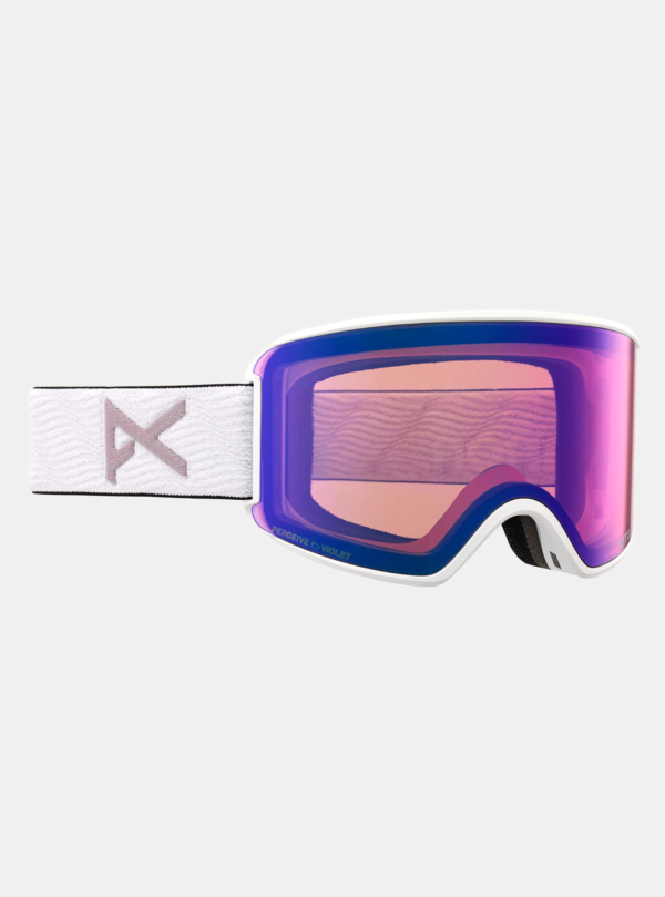 Anon - Masque WM3 + écran de rechange + cagoule MFI®, Frame: White, Lens: Perceive Variable Violet (34% / S2), Spare Lens: Perceive Sunny Onyx (6% / S