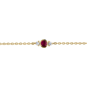 Bracelets Brillaxis  Bracelet  rubis et oxydes en or jaune 18k - Brillaxis