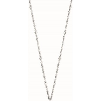 Collier Brillaxis  Chaine  or blanc maille forçat cubes - Brillaxis