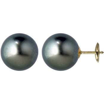 Boucles oreilles Brillaxis  Boucles d'oreilles or 18 carats perles de Tahiti  9/9