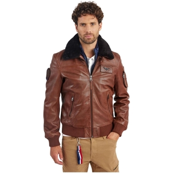Blouson Patrouille De France  Blouson Redskins Rafal Ycon en cuir Ref 42319 Cognac - Patrouille De France