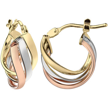 Boucles oreilles Brillaxis  Boucles d'oreilles créoles 3 fils torsadés 3 ors - Brillaxis