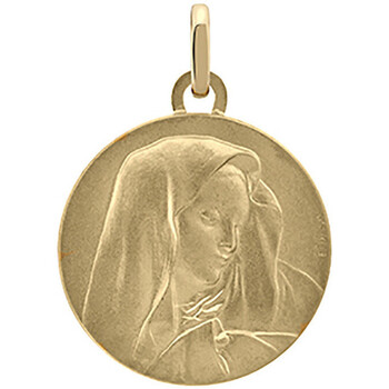 Pendentifs Brillaxis  Médaille ronde vierge or jaune 18 carats - Brillaxis
