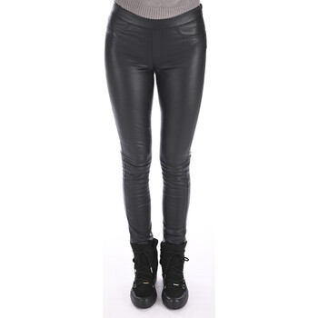 Pantalon La Canadienne  Legging cuir stretch noir-039062