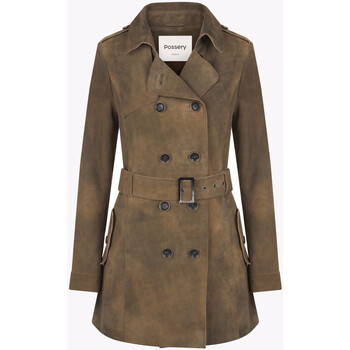 Manteau Possery  Trench Moraine velours taupe-046649 - Possery
