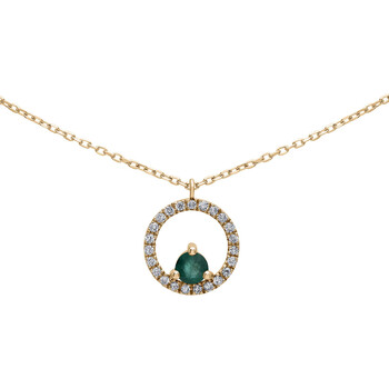 Collier Brillaxis  Collier  cercle or diamants émeraude - Brillaxis
