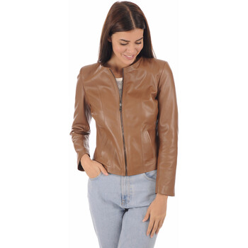 Blouson La Canadienne  Spencer cuir camel-041493